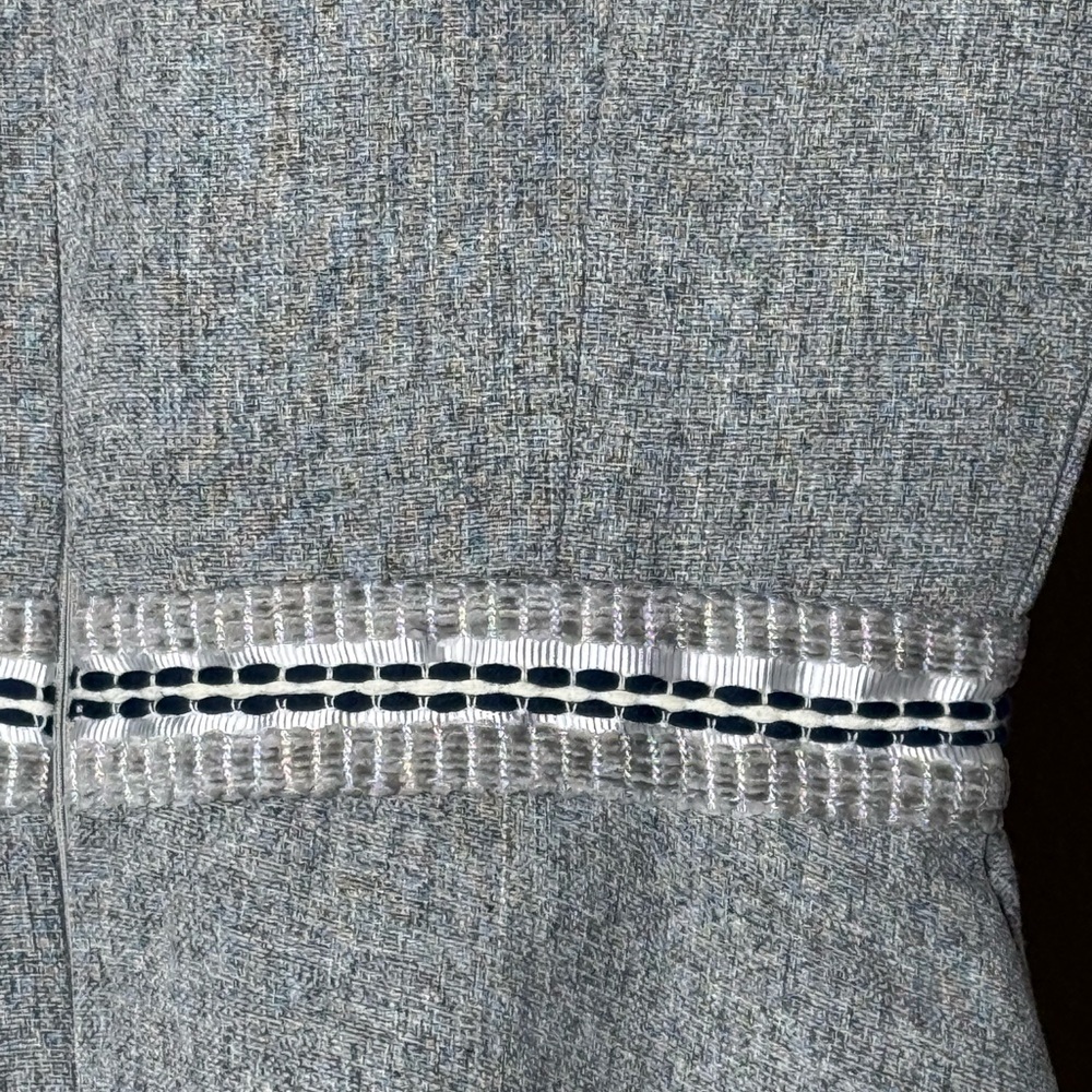 Valleygirl Gray Peplum Blouse with piping Trim - Picture 9 of 11